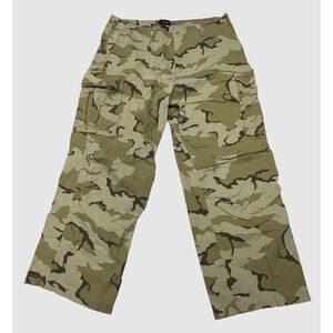 No Boundaries Men's Cargo Pants Brown Camo Print Pockets Cotton Size 38x30